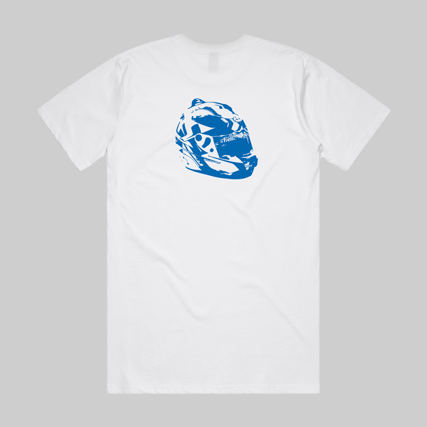 Mouzouris Helmet Tee White/Blue